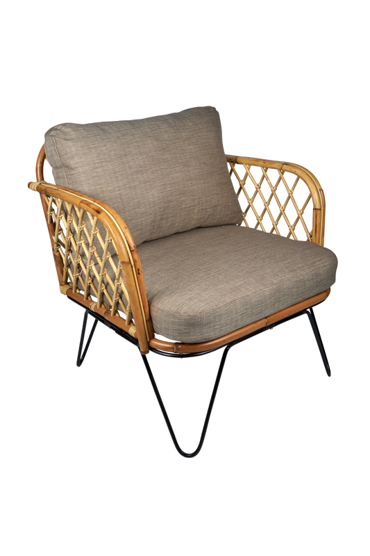 rotan fauteuil mallorca - trendy rieten stoel in de kleur naturel