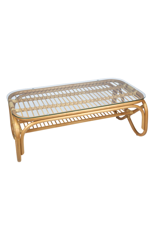 hurken Behoren vers Rotan tafel Belse retro met glasplaat te combineren met de stoel Belse.