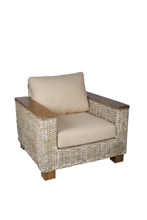 super rotan fauteuil met hout