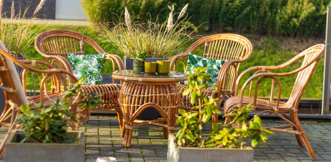 Grootste bestrating Kindercentrum Rotan terrasstoel - stapelbare rieten stoelen